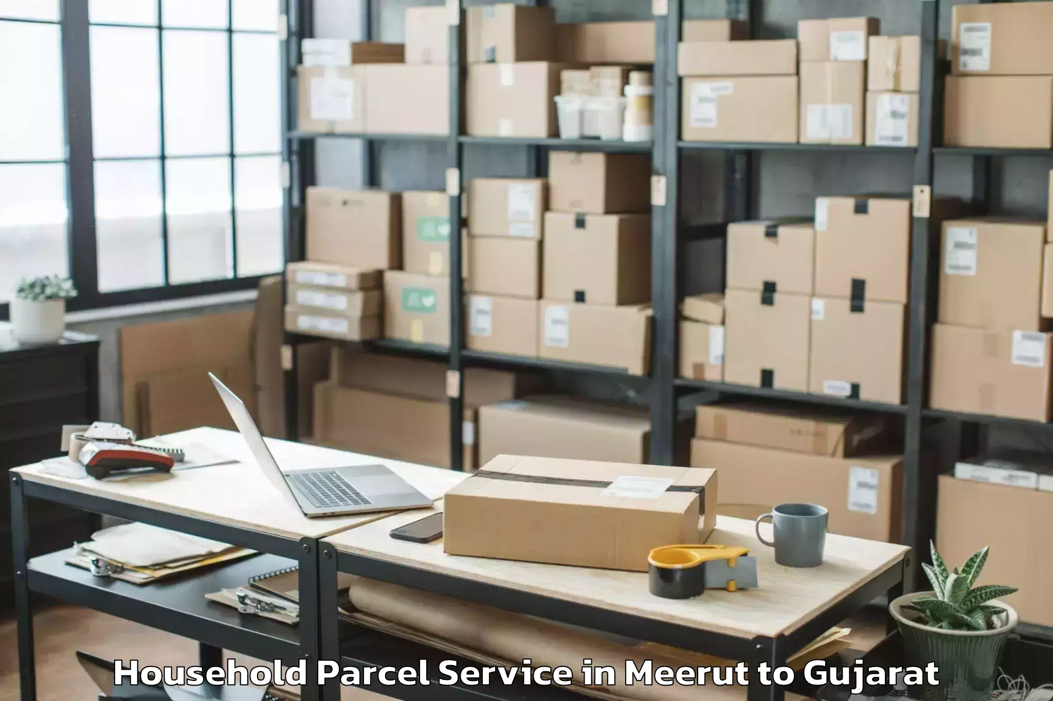 Book Meerut to Rai University Ahmedabad Household Parcel